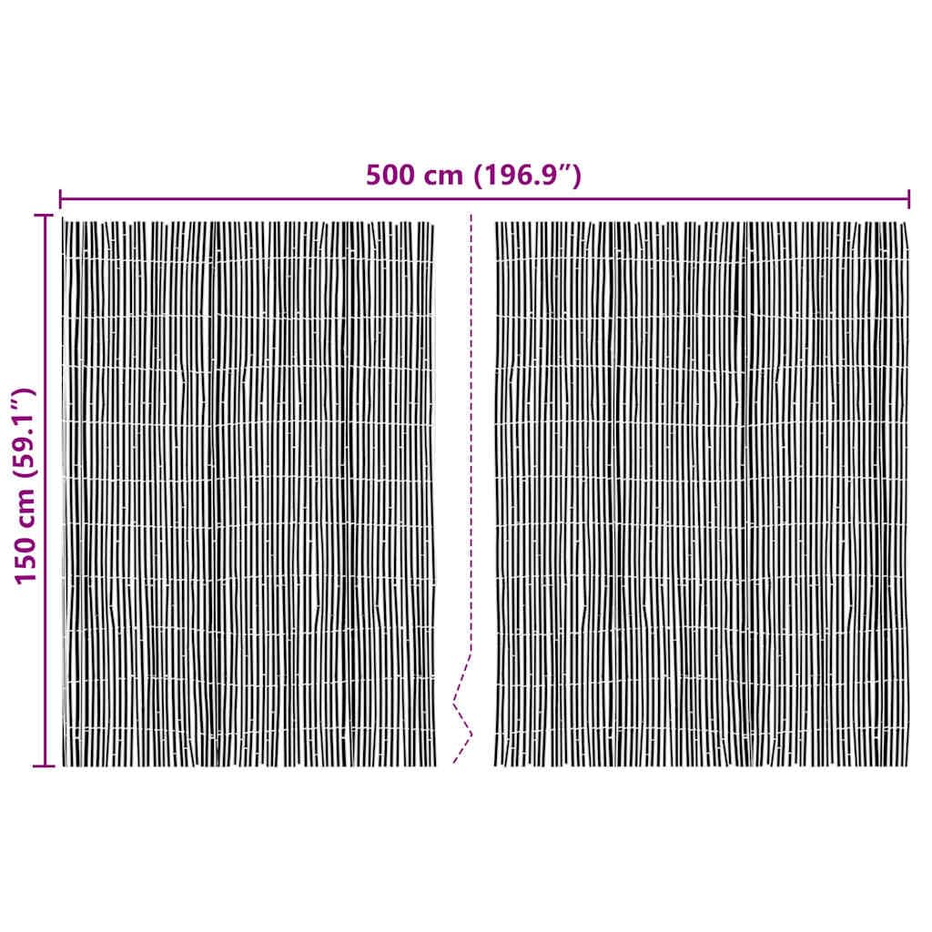 Clôture en Bambou Naturel 500 x 150 cm, Brise-Vue de Jardin en Rouleau, Canisse d'Occultation pour Terrasse et Balcon, Décoration Extérieure Rustique et Durable