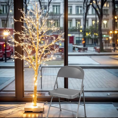 Miniatura 4 de Silla plegable de metal con respaldo, silla de metal con doble bisagra, fácil de plegar y apilable para oficina, escritorio, comedor y conferencias.