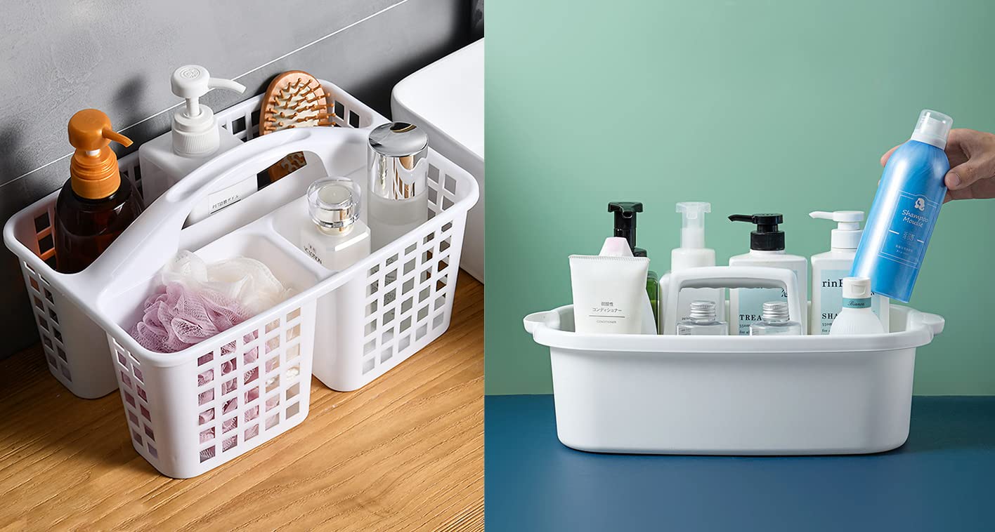 ALINK 2 White Plastic Shower Caddy Tote