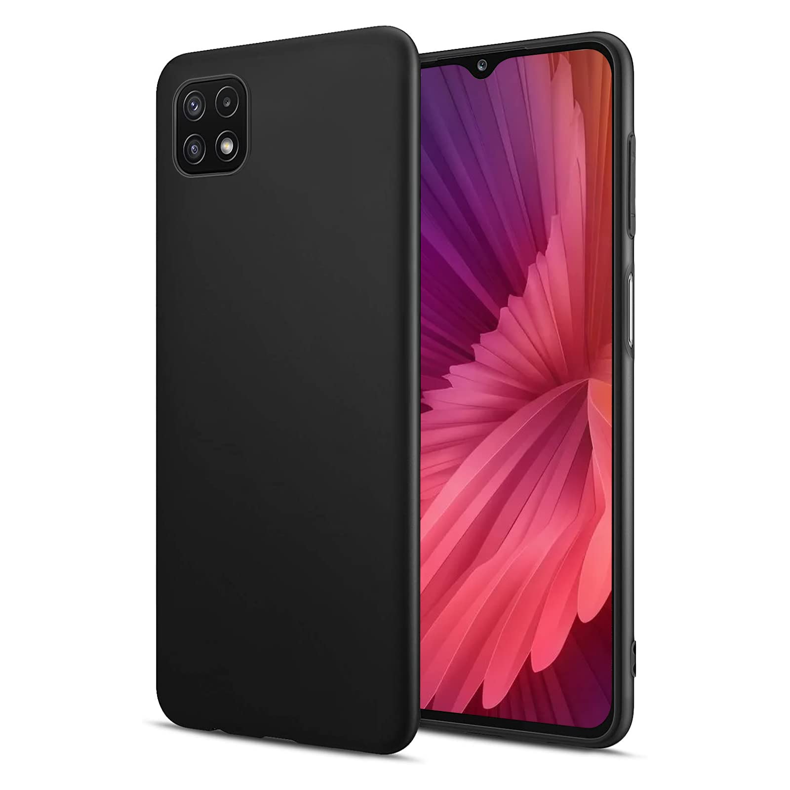 Chalpr Samsung Galaxy A22 Case 5G Black Matt Thin Shockproof Non-Slip TPU Mobile Phone Cover Slim Silicone Protective Case for Samsung A22 5G (Black)