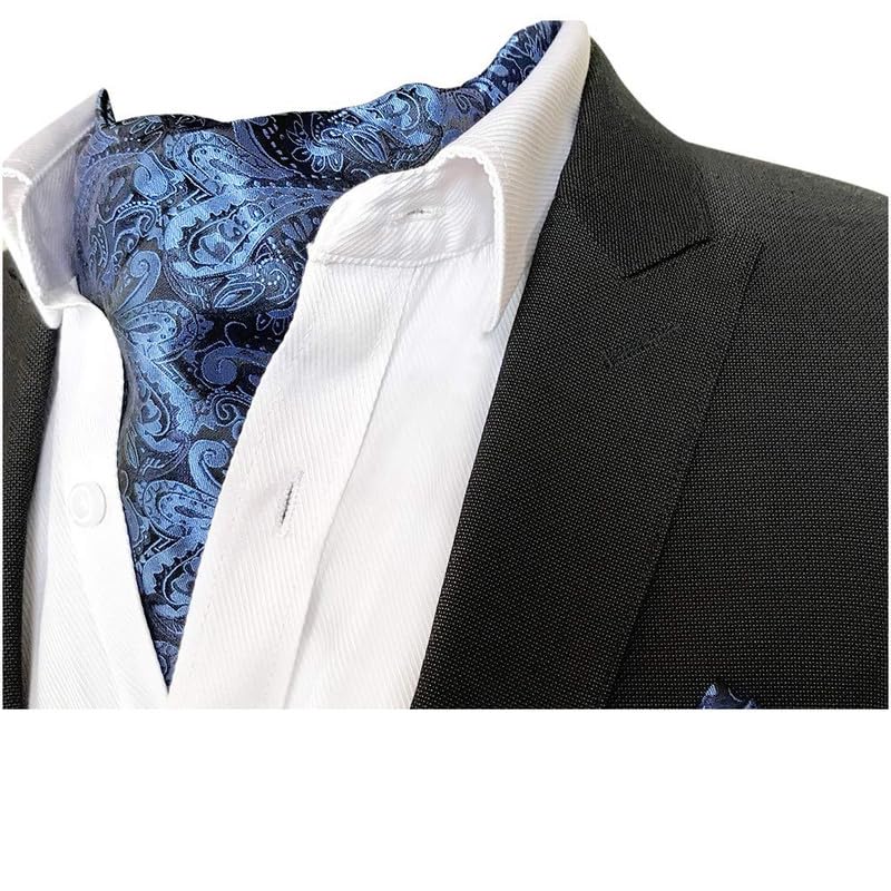 mippo Men's Ascot Paisley Floral Jacquard Woven Gift Cravat Tie-picture-45