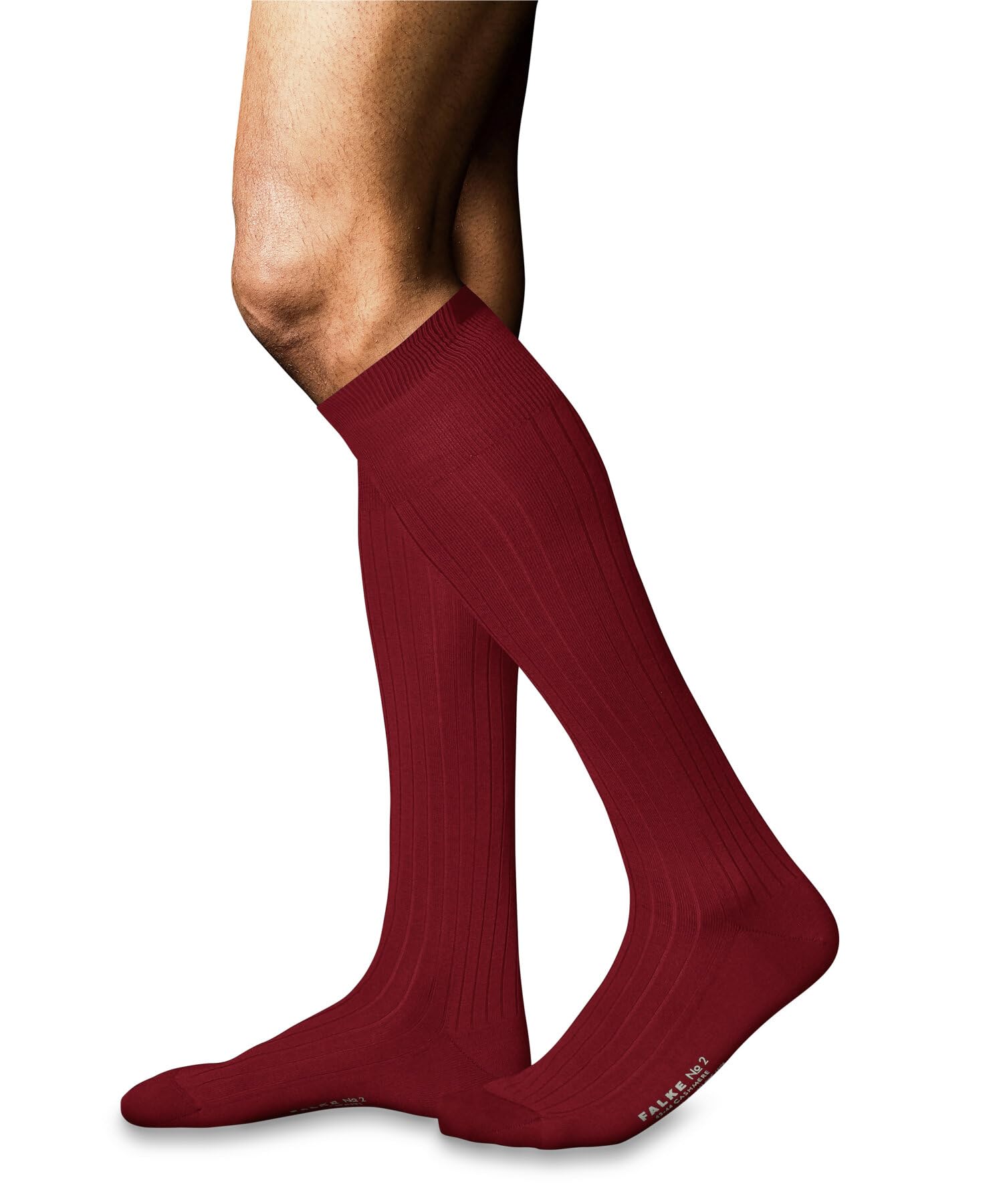 FALKE Herren No. 2 Kniestrümpfe atmungsaktives klimaregulierendes Kaschmir hochwertig elegant warm verstärkte Herrensocken flache Naht für druckfreie Fußspitze leicht einfarbig Business 1 Paar