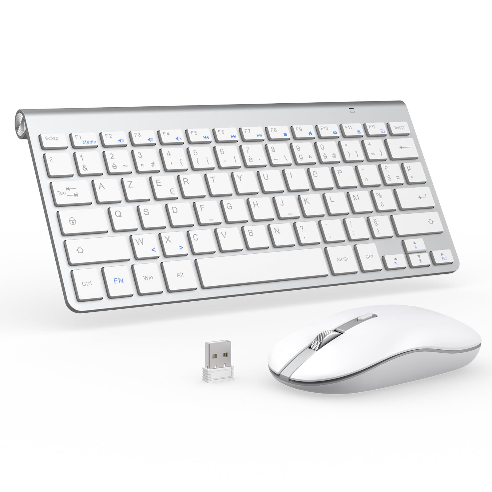 PINKCAT Ensemble Clavier et Souris sans Fil，Claiver AZERTY Français