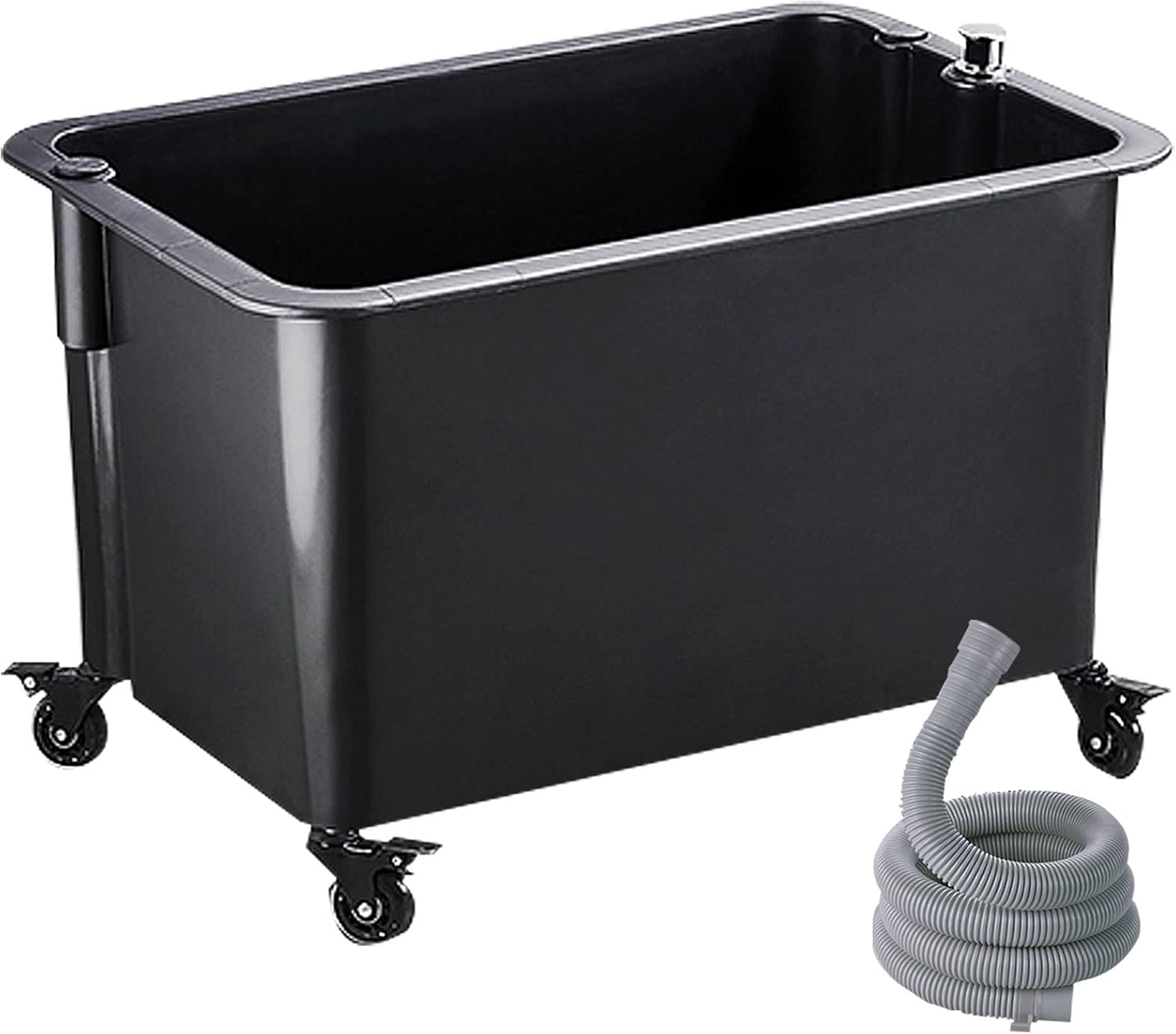 Free Standing Wash Station Laundry Tub Utility Sink, Bathroom Sink Laundry Pool Hand Sink with 1m Drain Hose, Deepen Slop Sinks Mop Pool