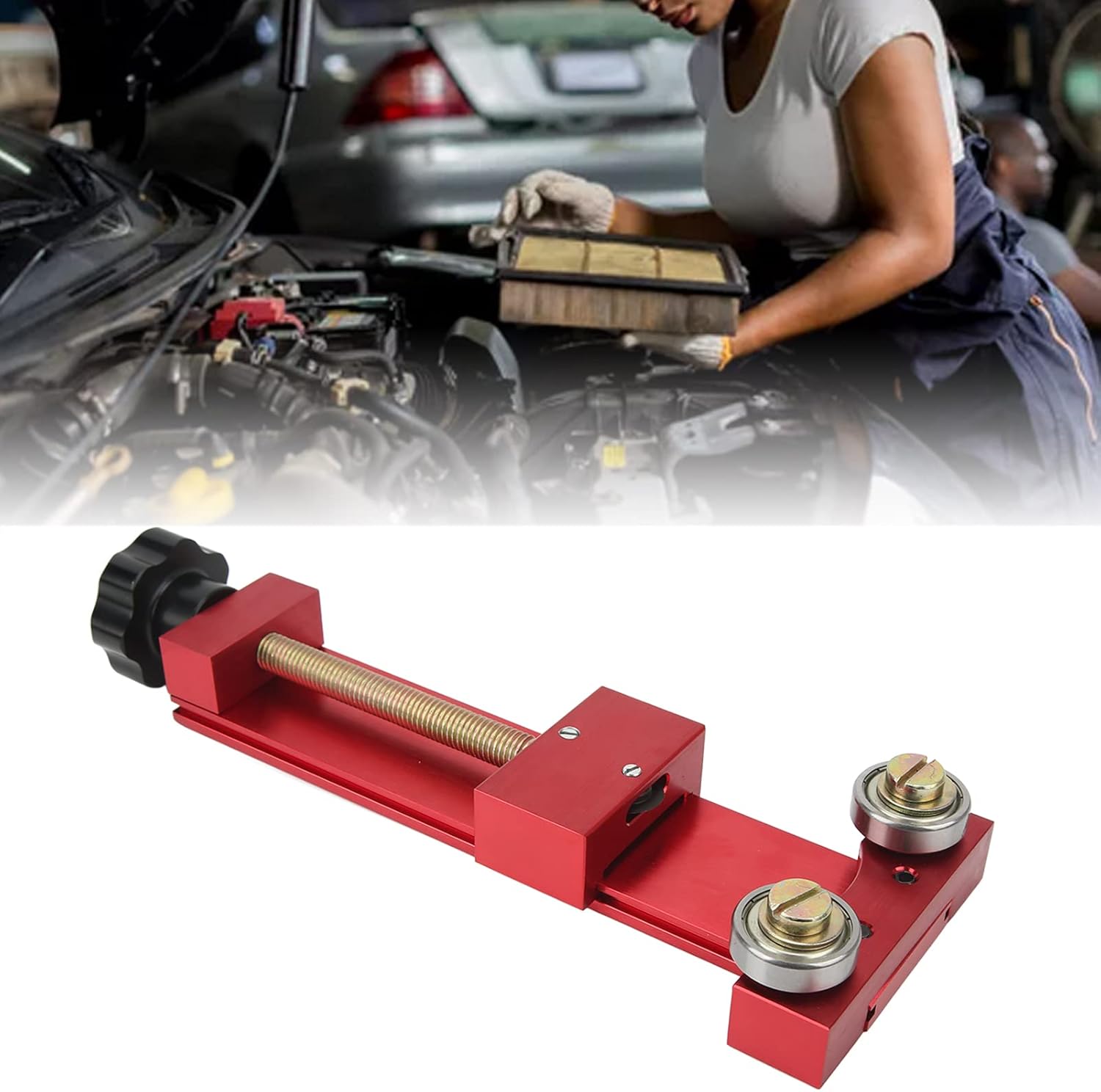 Oil Filter Cutter 66490, Zinc Alloy Oil Filter Cutting Tool, Precise Strong Strength for 1-3/4in to 5-3/4in Oil Filters, Compatible Replacement for OE Number 66490, Durable Car (Red)