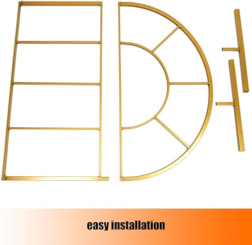 Miniatura 4 de Soporte de telón de fondo de arco de metal dorado de 3.3 x 6.5 pies, soporte de arco de boda para ceremonia, decoración de fiesta