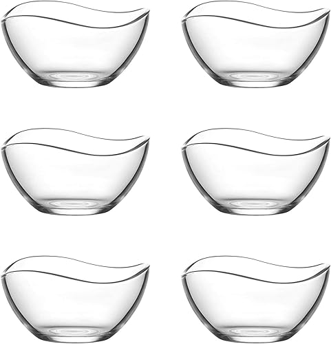 EISIA 6-tlg. 310 ml Glasschüssel Set - Servierschalen, Dessertschalen, Salatschü