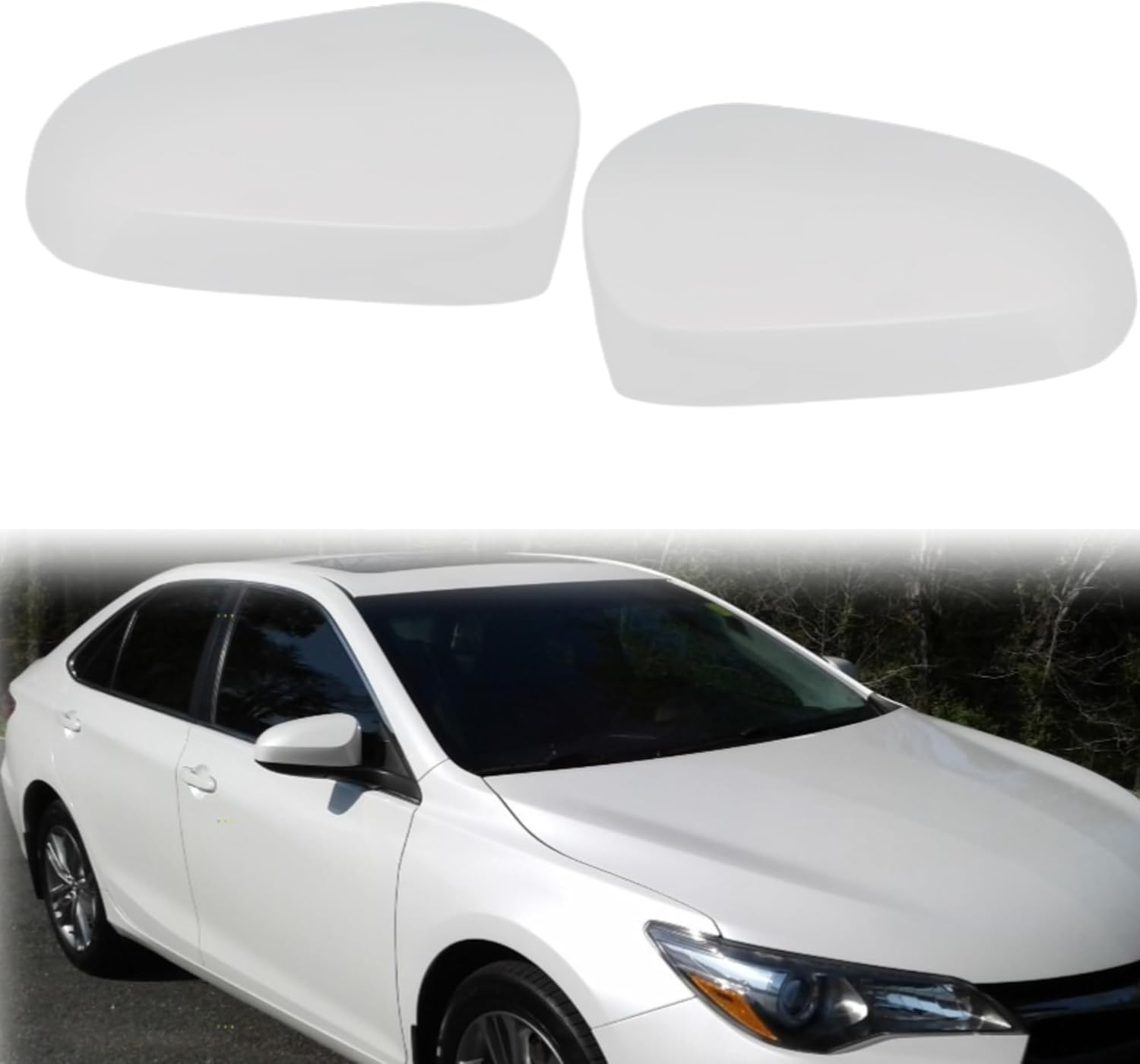 Mirror Cover Caps Fit For Toyota Camry 2012-2015, Side Mirror Accessories for Toyota Camry, 2-Piece Set (WHITE)