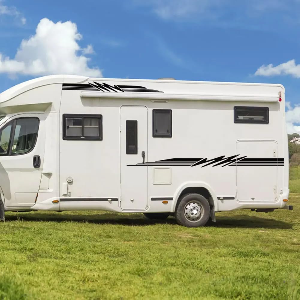 Adesivi per auto Grafica a strisce, per camper Van per cavalli Caravan RV Camper Van Body Decor Decalcomanie in vinile Accessori