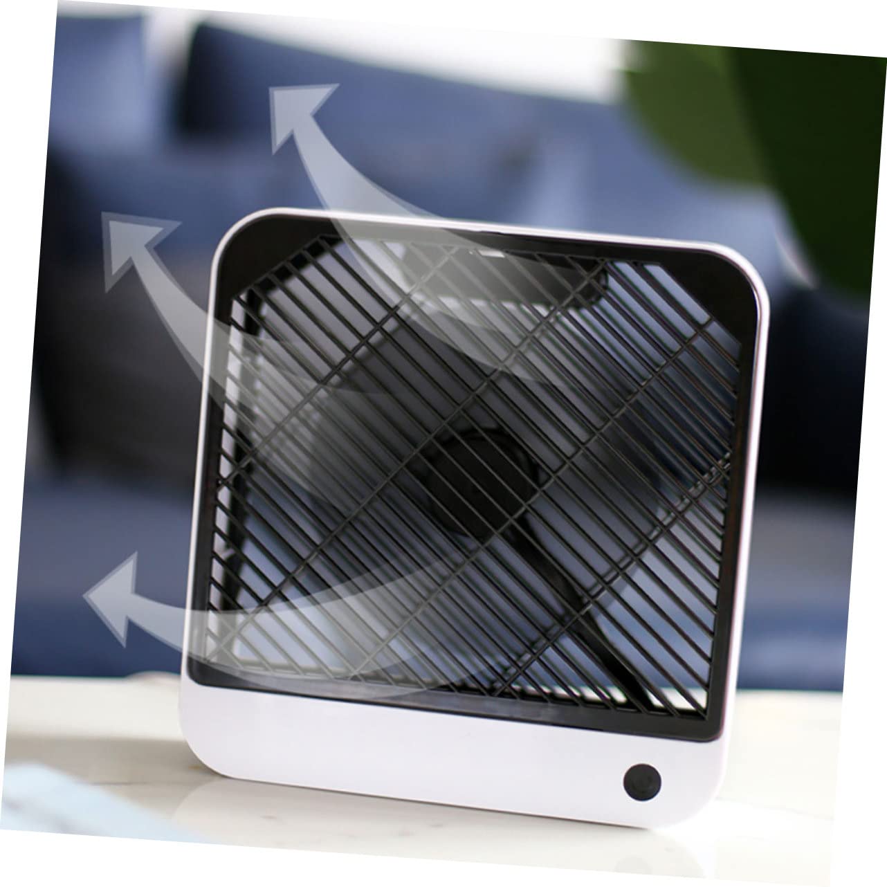 Amosfun Ventilatore da Tavolo USB Ricaricabile Bianco, Silenzioso | Mini Ventilatore a Batteria per Casa e Ufficio, Plastico Leggero, Vacanze Estive, Decorazioni Scuola