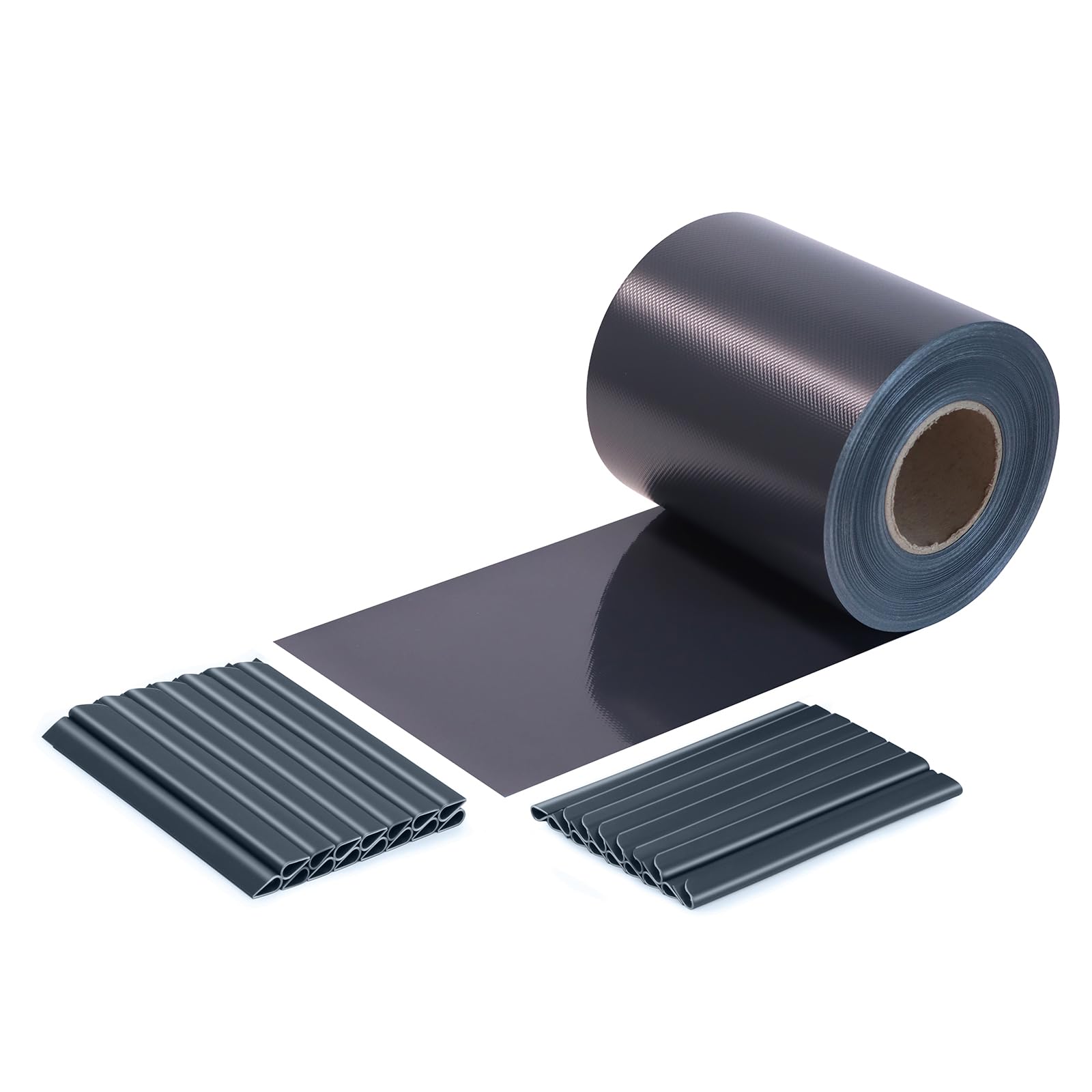 PVC Sichtschutzstreifen für Doppelstabmattenzaun, 650g/m² 35 m x 19 cm inkl. 24 Clips/Klemmstreifen, Sichtschutz Zaun, Sichtschutz Garten Zaunfolie (Anthrazit) | 0.6mm Dicke, Hochwertiges PVC-Material ohne stechenden Geruch