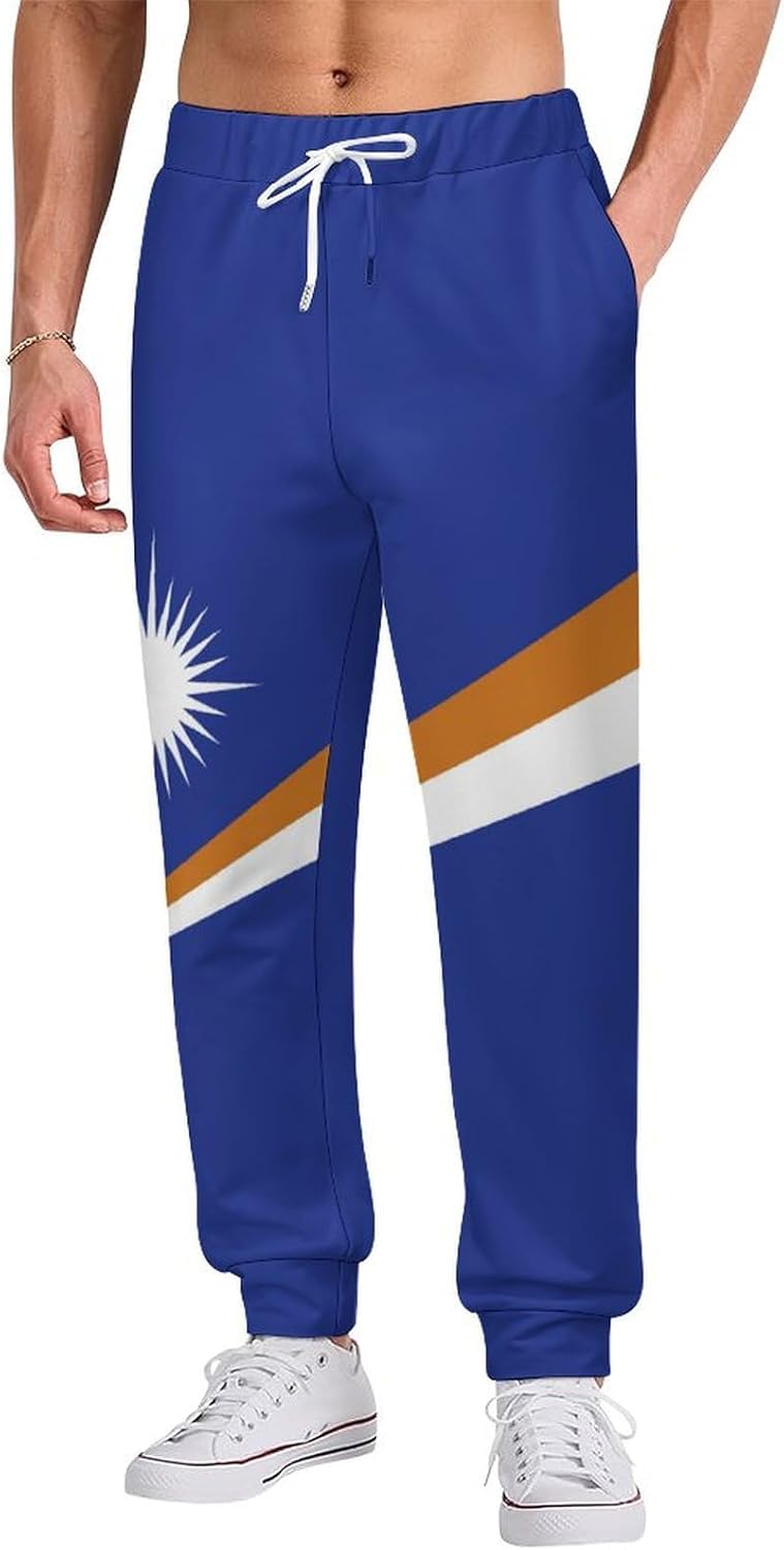 Nauru Flag Mens Sweatpants Comfortable Athletic Workout Casual Wear Adult Gym Slim Fit
