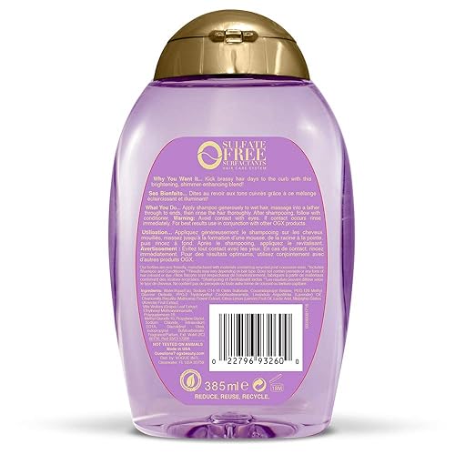 Miniatura 2 de OGX Hydrate & Color Reviving + Lavender Luminescent Platinum Champú, botella de 13 onzas