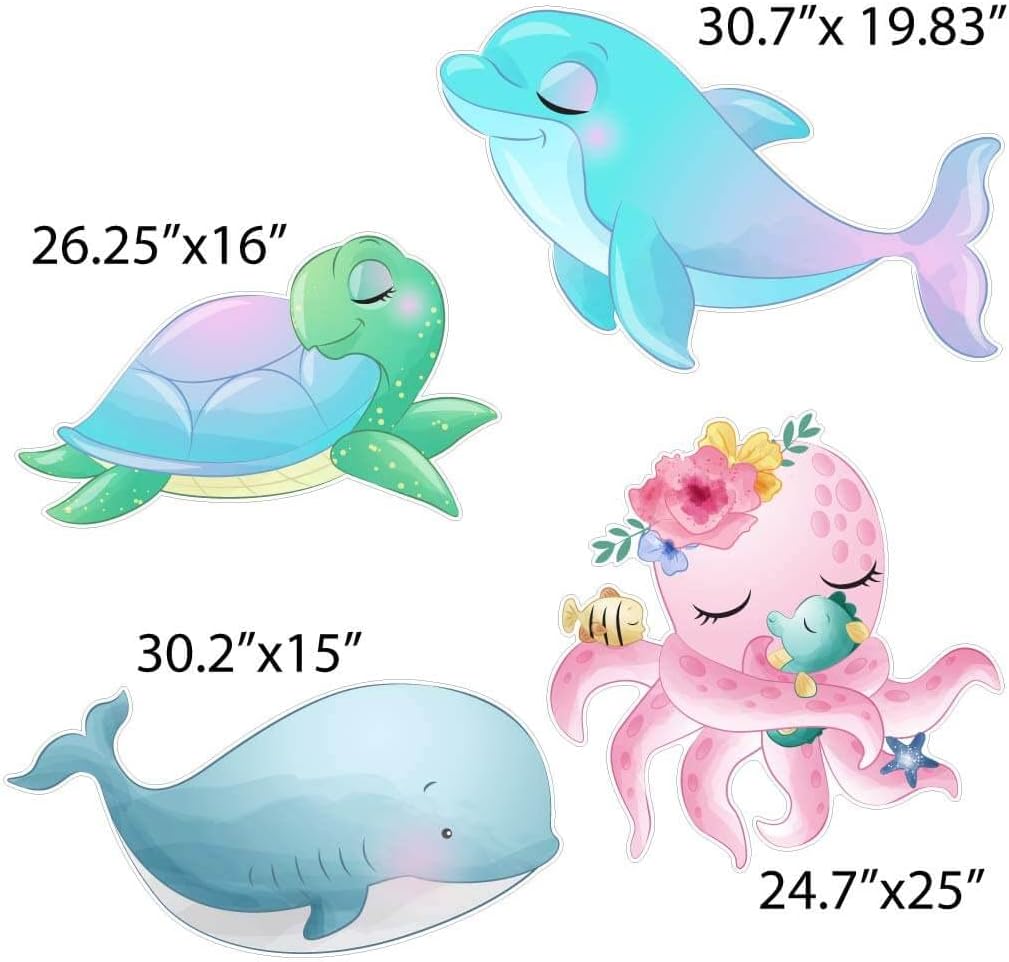 VictoryStore Mermaid Tails Yard Signs with Stakes, Ocean Theme Outdoor Yard Decoration, Waterproof Plastic, 20165