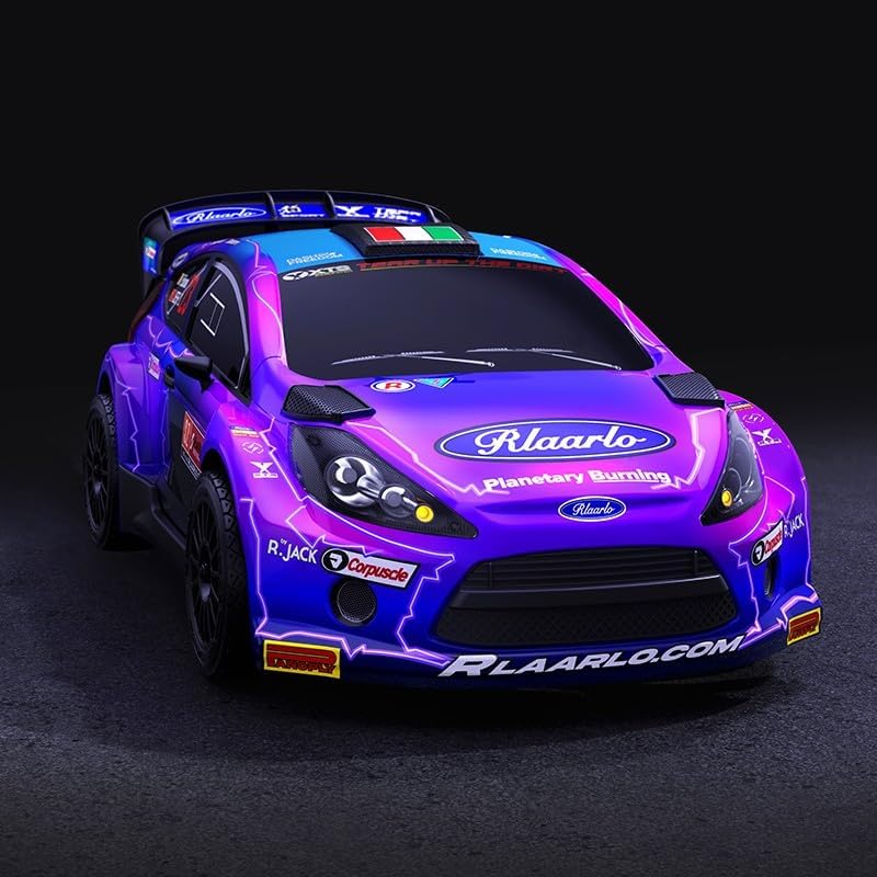 CROBOLL XTS-080 1.2mm PC Car Body in Purple with Stickers for 1:10 Rally Car
