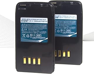elxjar (2-Pack) 7.2V 1000mAh FNB-41 Ni-MH Battery Replacement for YAESU Vertex FT-10 FT-10R FT-40 FT-40R FT-50 FT-50R VXA-100 VX-10V VX-10U