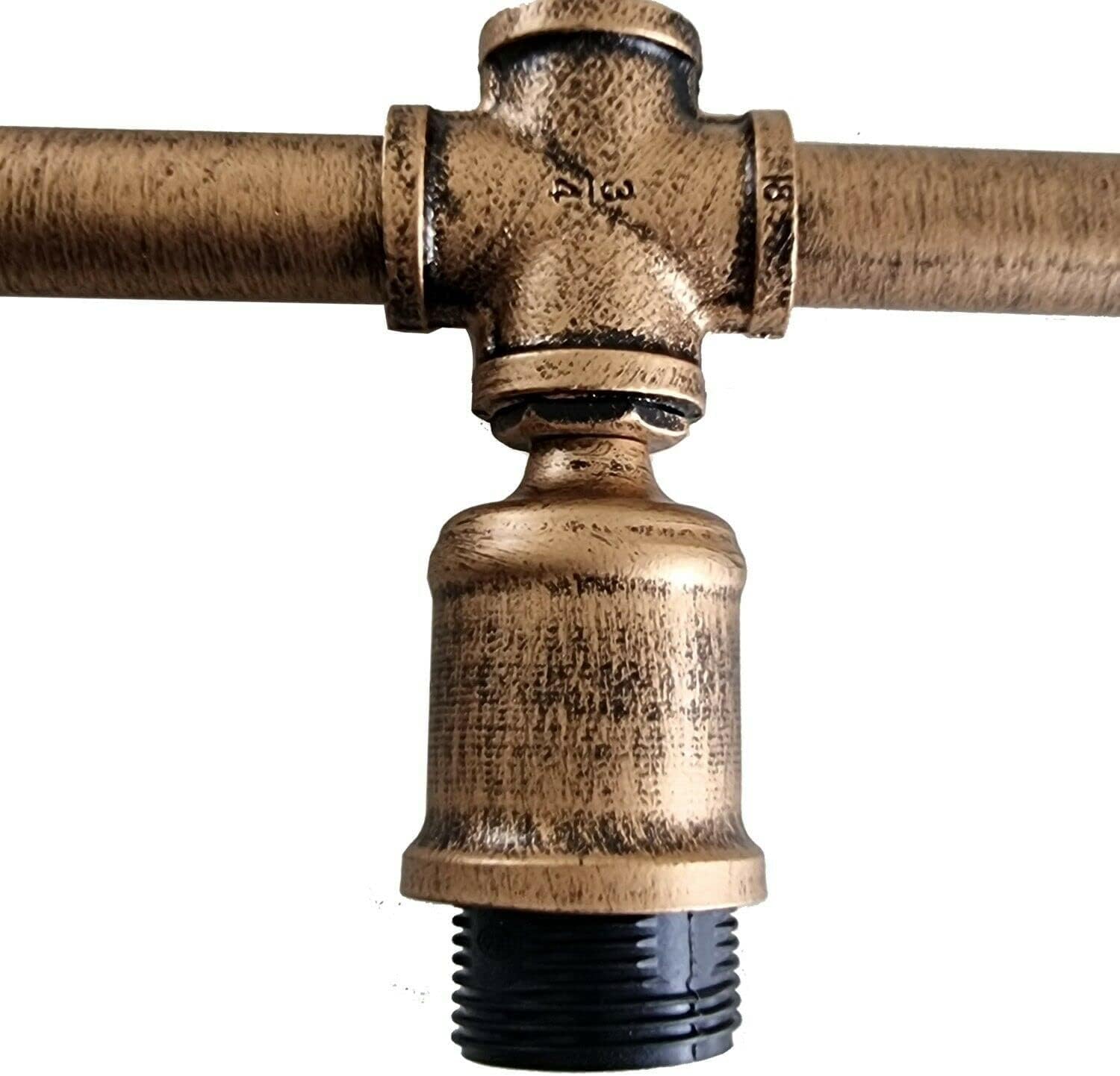 LEDSone Lampada Da Tavolo Steampunk In Metallo - Tubo Dell'Acqua Con Interruttore, Argento Spazzolato
