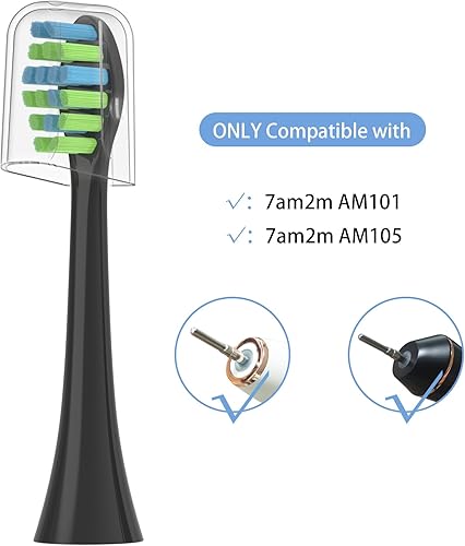 Miniatura 2 de Paquete de 10 cabezales de repuesto para cepillos de dientes compatibles con cepillo de dientes eléctrico 7AM2M AM100/AM105/AM110, cerdas de cepillo