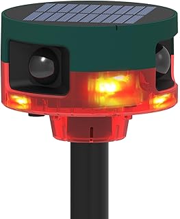 XRDZYXGS Cat Repellent, Animal Repellent with Motion Sensor, 129 dB Sound and Deterrent Flashing Light, USB & Solar Powered Waterproof, Cat Deterrents Fox Repellent, Farm Deterrent Thief Wild Animals