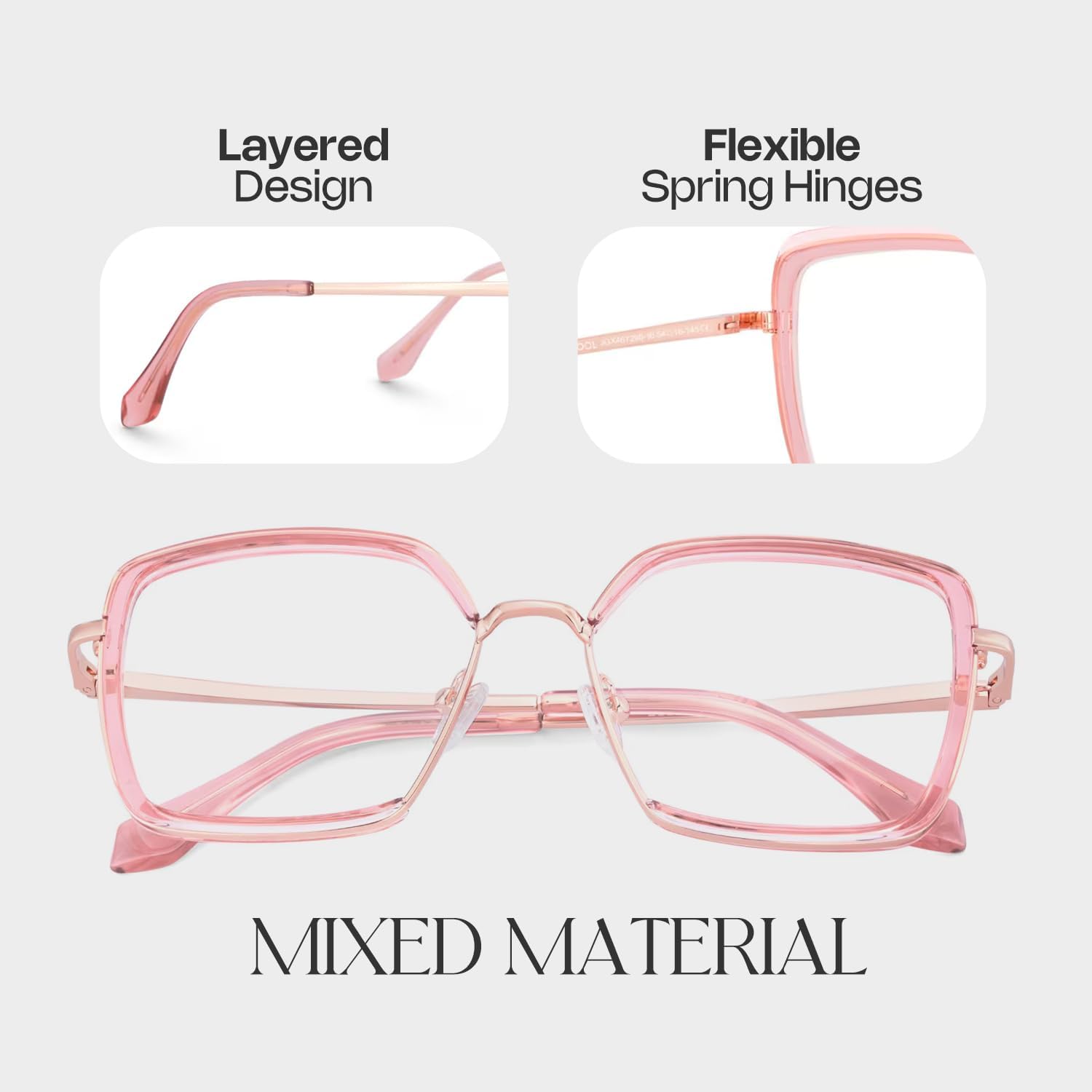 Zeelool Classical Square Glasses Frame for Women Clear Lens Eyewear Frames Cordaro JGX467298 - Image 5