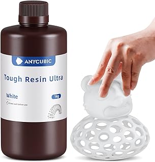 ANYCUBIC 高靭性レジン スーパータフ レジン 靭性アップ 光造形フレキシブルレジン 強力な耐衝撃性 優れた反発性と柔軟性 伸縮性に優れ 添加剤として適する 3Dプリンターレジン (白 1kg)