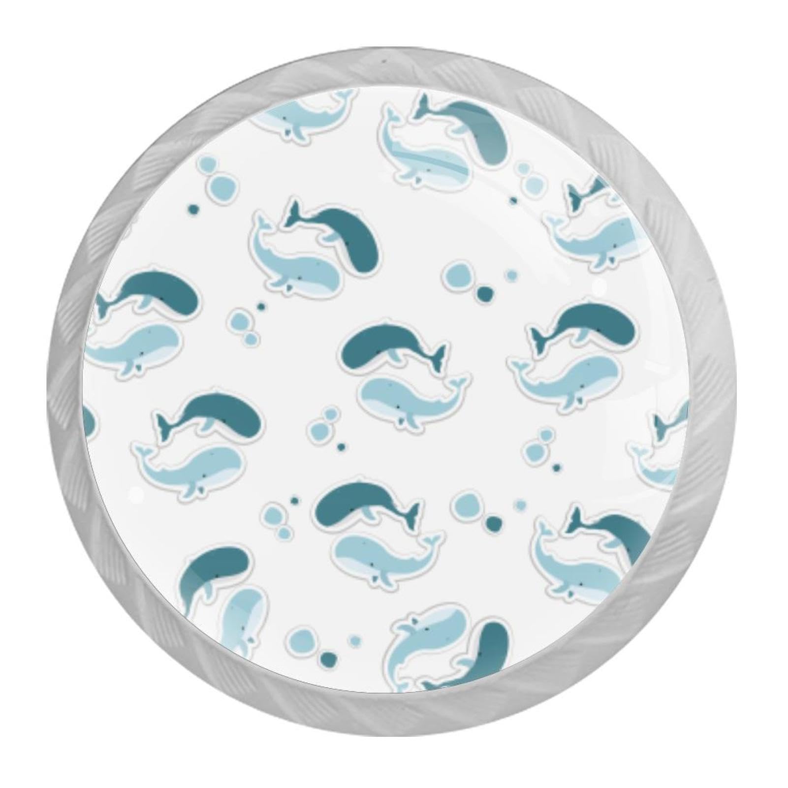Tqmspg Multi12 4 Pieces Drawer Pulls Cute Whales Door Knobs Dresser Handles For Kitchen Wardrobe Cupboard Hardware Furniture