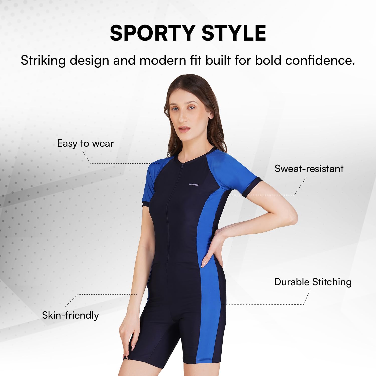 SHIFTER Unisex Skating Cycling Swimming Swim Wear for Kids and Adults Premium Stretch Fabric Multipurpose Wear Swimming I Diving I Aerobics Blue 4