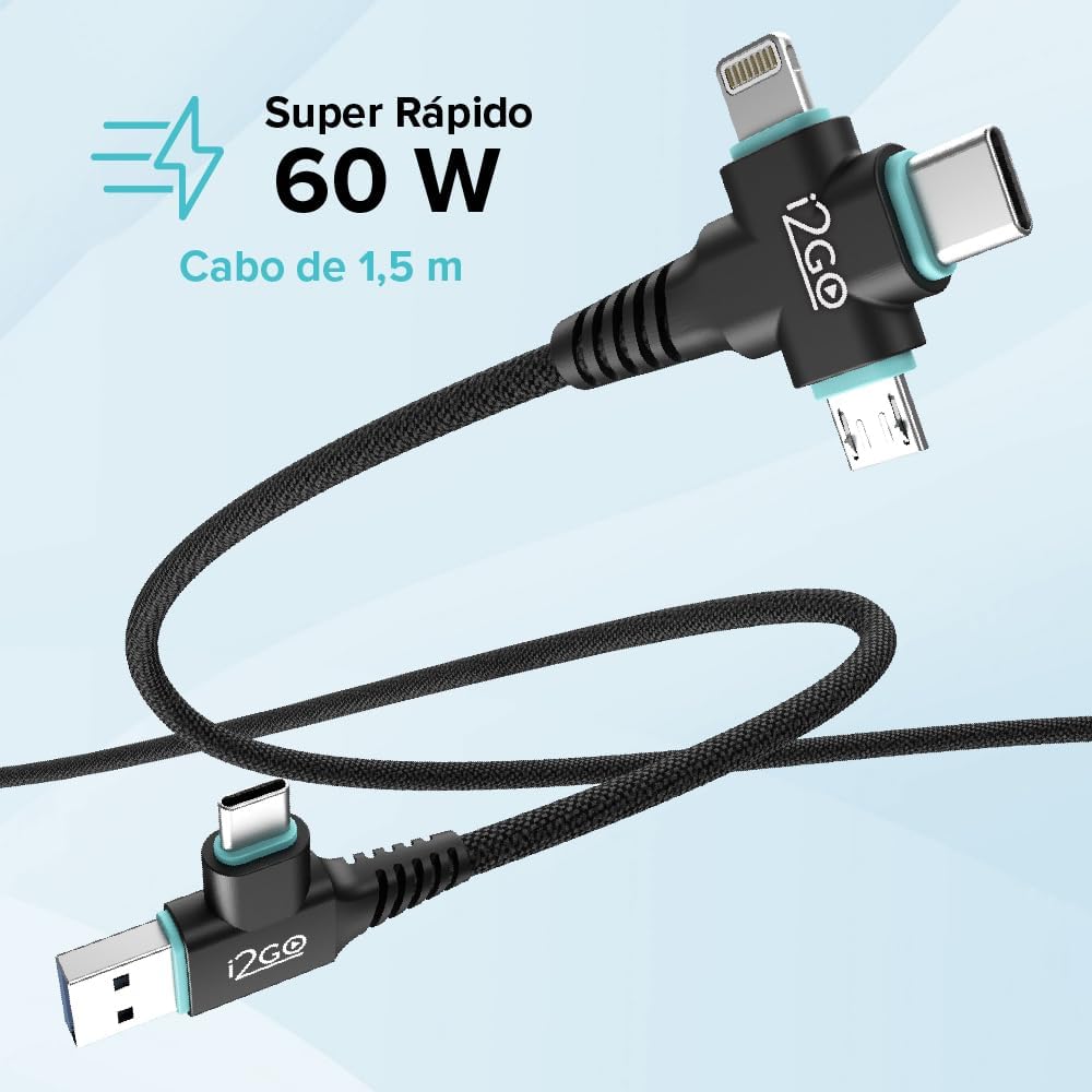Cabo ConnectMax 6 Em 1 I2GO 1,5m Preto