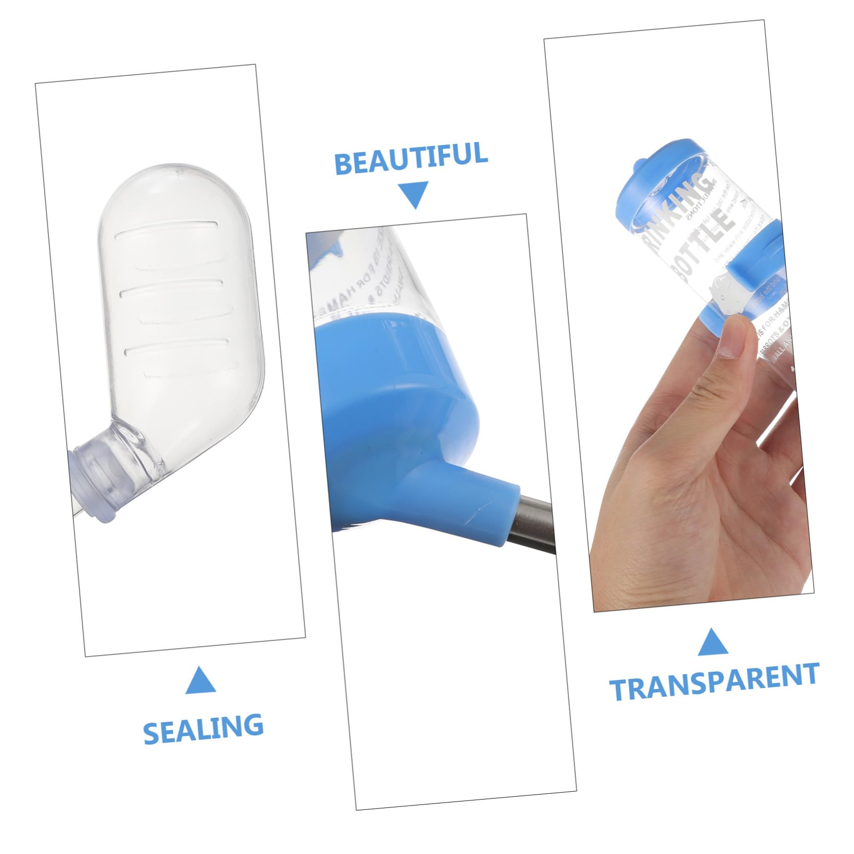 POPETPOP 8piezas Botella De Agua para Animales Bebedero Cabezal De Inoxidable y Transparente para Hámsteres Conejos y Roedores
