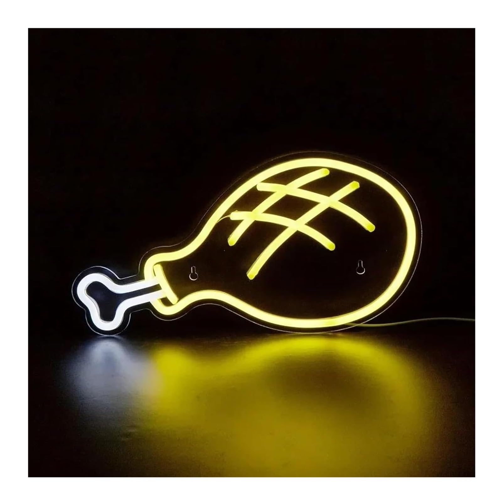 Per insegna al Per neon "Pollo fritto alimentato" per parete, fast food, bar, cucina, ristorante