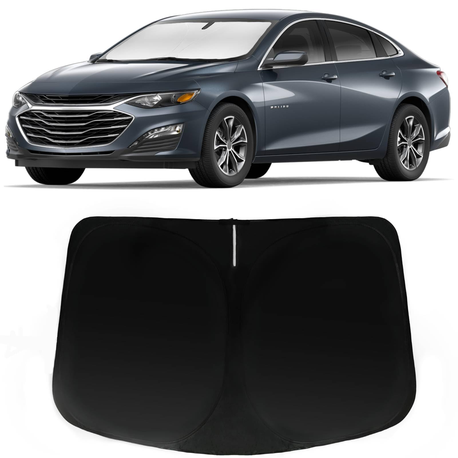 Windshield Sun Shade for Chevrolet Chevy Malibu 2016-2025, Car Front Window Sunshade with 240T Sun Visor Protector Blocks UV Rays Heat Sun Shield Accessories
