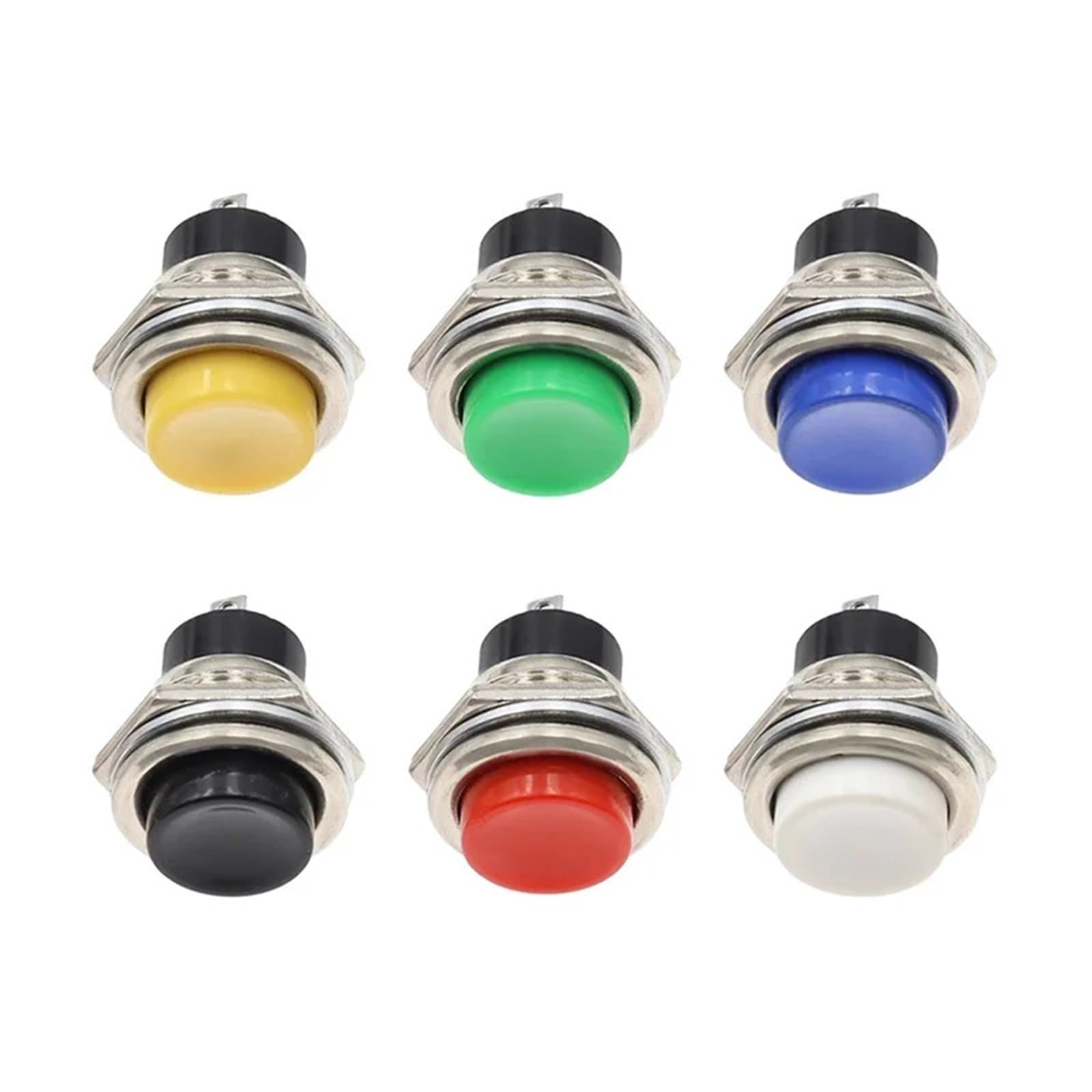 Okrągły przełącznik zasilania DS-212, 16MM, mały automatyczny reset chwilowy przycisk, 5/20 sztuk (czerwony, 100 szt.)