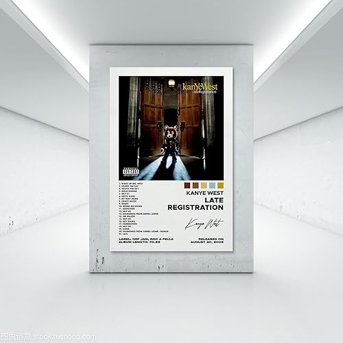 Miniatura 7 de WOODBU Kanye - Póster de la portada del álbum de registro tardío del oeste, pósteres de lienzo artístico, póster de decoración de dormitorio, 12 x