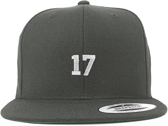Trendy Apparel Shop Small Number 17 Embroidered Flatbill Snapback