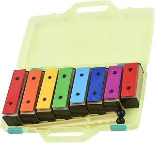 xilófono kit Xilófono De 8 Notas Glockenspiel Colorido Resonador De Placas De Metal Extraíbles Con Mazos De Plástico Funda Verde Para Regalos