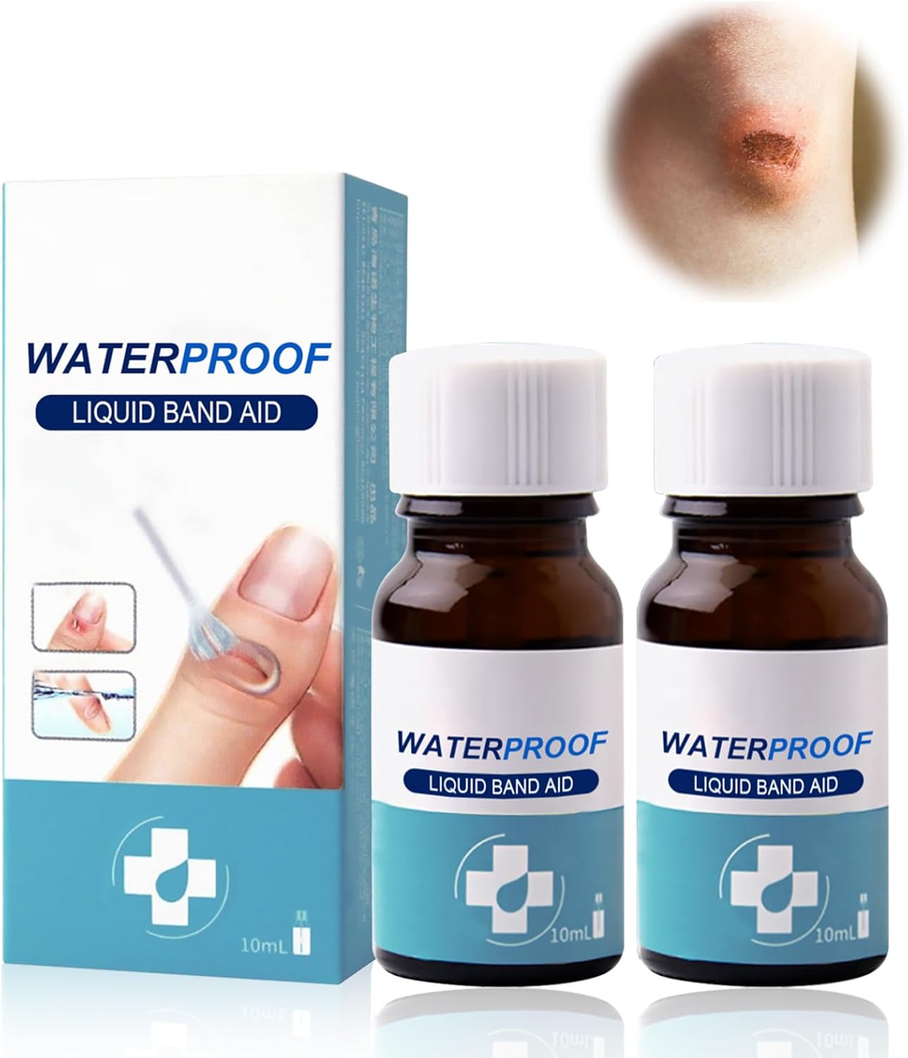 Ganbaro New Skin Liquid Plaster, Wound Glue, 10ml*2 Liquid Skin Glue for Wounds Human