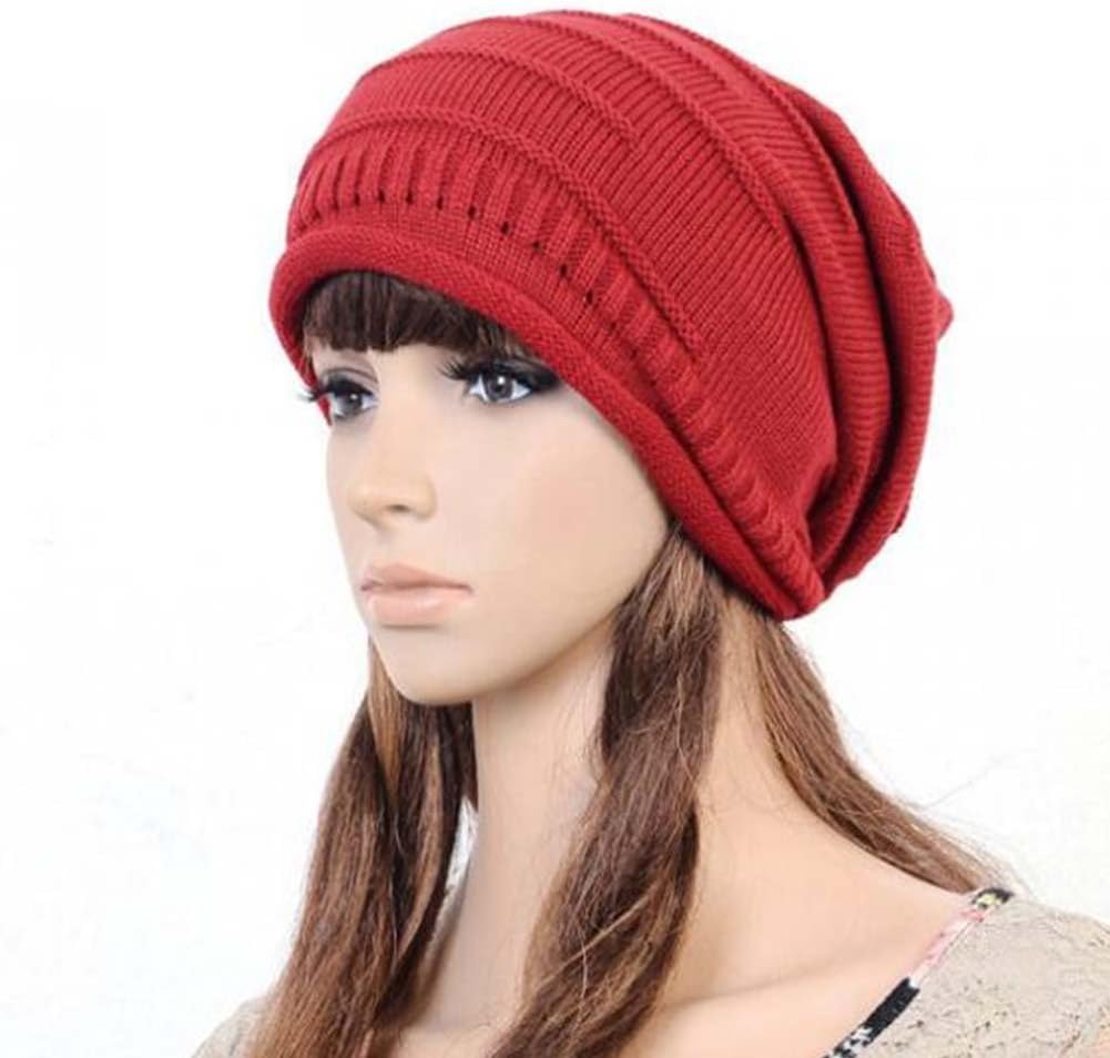Winter Beanies Womens Crochet Slouch Oversized Red