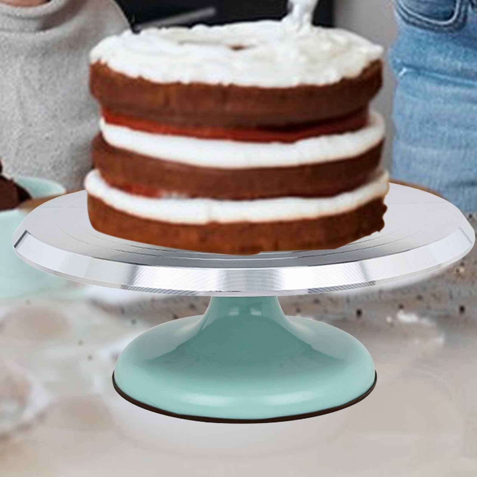 Drehbarer Kuchen-Drehteller zum Erfassen, Premium-Legierung, Kuchenständer für Kuchen und Cupcakes, Werkzeug und Zubehör für perfekte Kuchenpräsentation