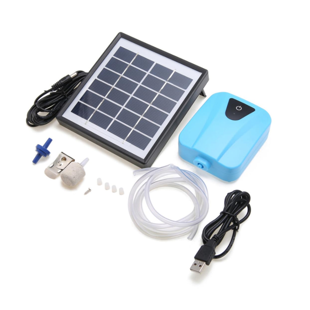 BESPORTBLE Pompe à Oxygène Solaire pour Aquarium Pompe à Air pour Bassin Aérateur à Bulles Air pour Poissons Hydroponique