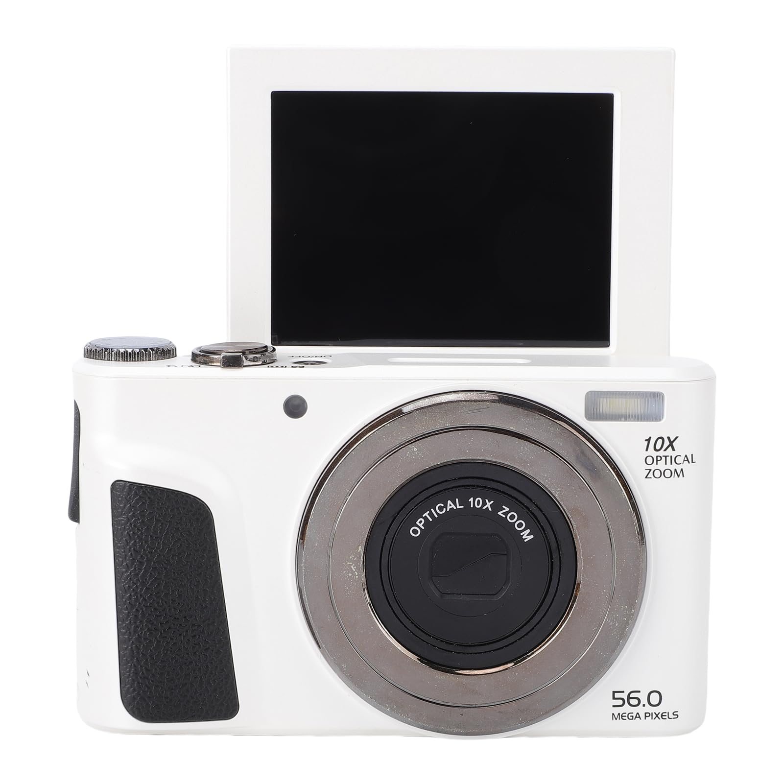 Asixxsix Cámara Digital 4K para Fotografía, Cámara Vlogging con Pantalla Abatible de 2,88 Pulgadas y Flash, Reconocimiento Facial HD de 56 MP, Zoom óptico 10x Zoom Digital 6X