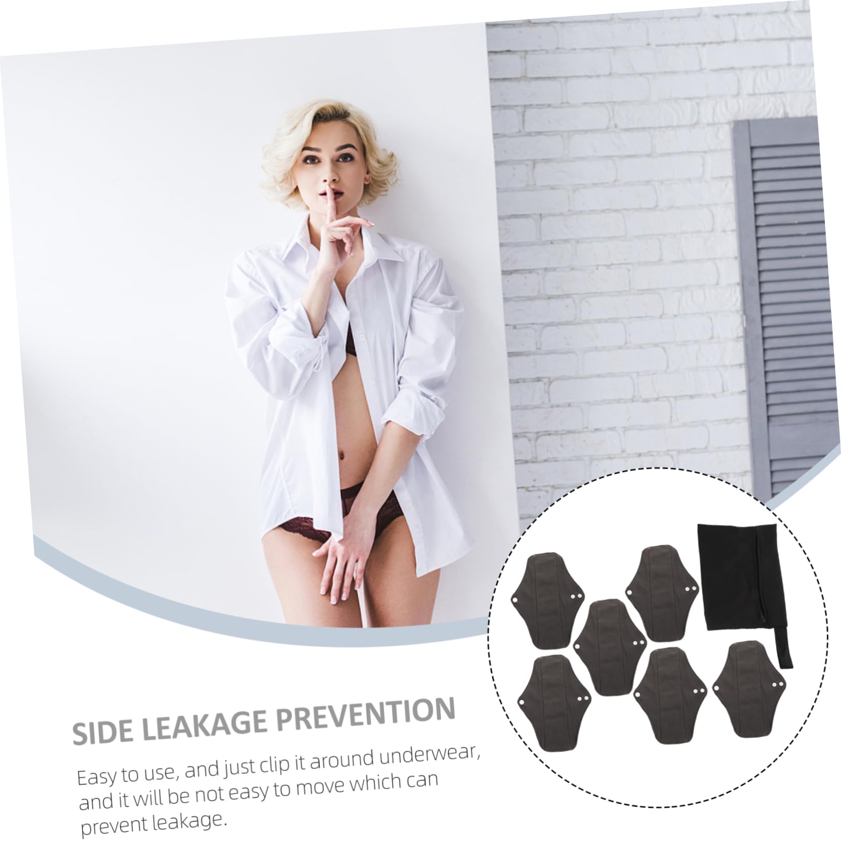 Set de Toallas Menstruales Reutilizables para Mujeres Prevención de Fugas y Diseño Transpirable, Toalla Sanitaria Lavable Adecuado para Uso Femenino Diario