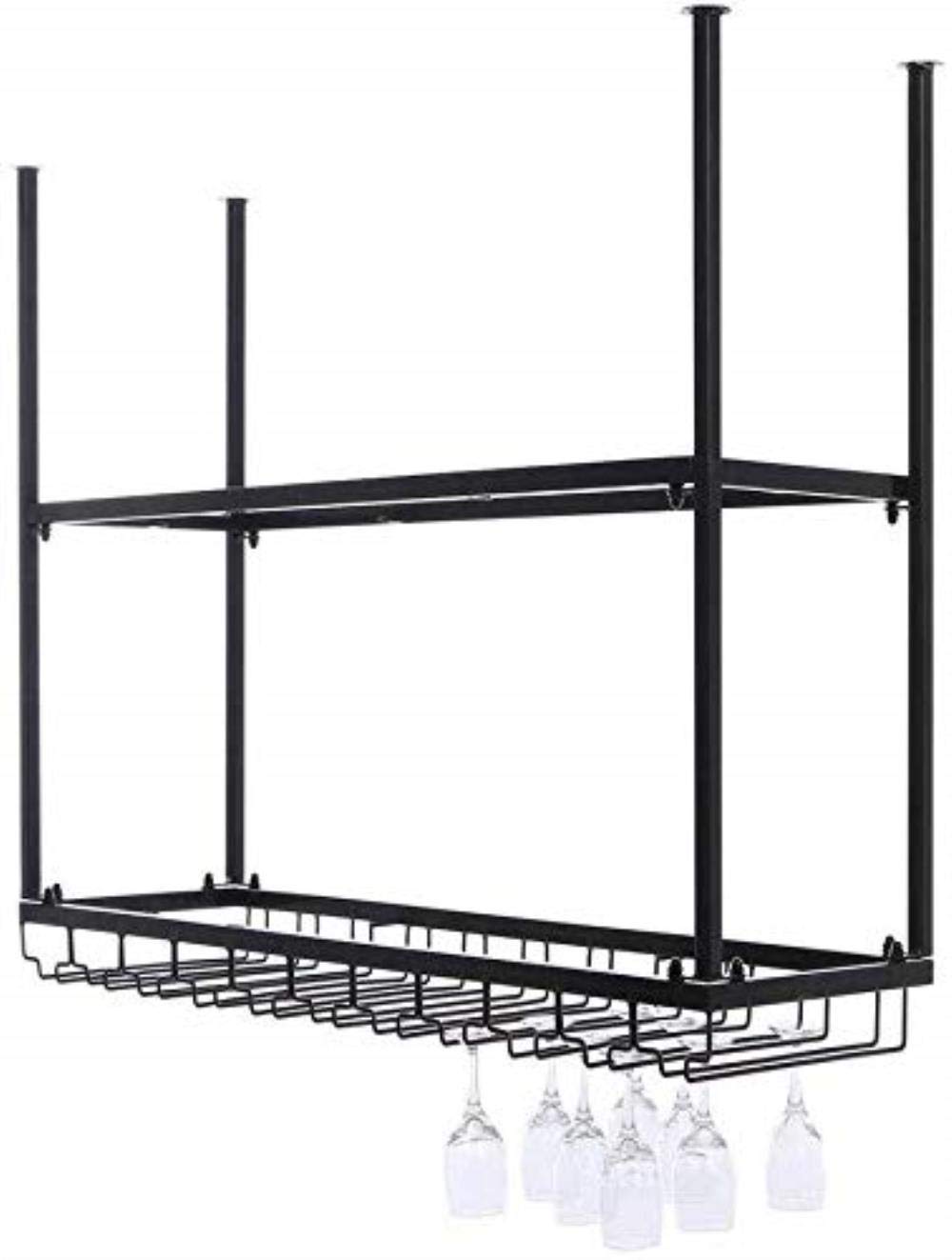 Porte-bouteilles suspendu en métal haut de gamme décoration de plafond rétro chic 90cm