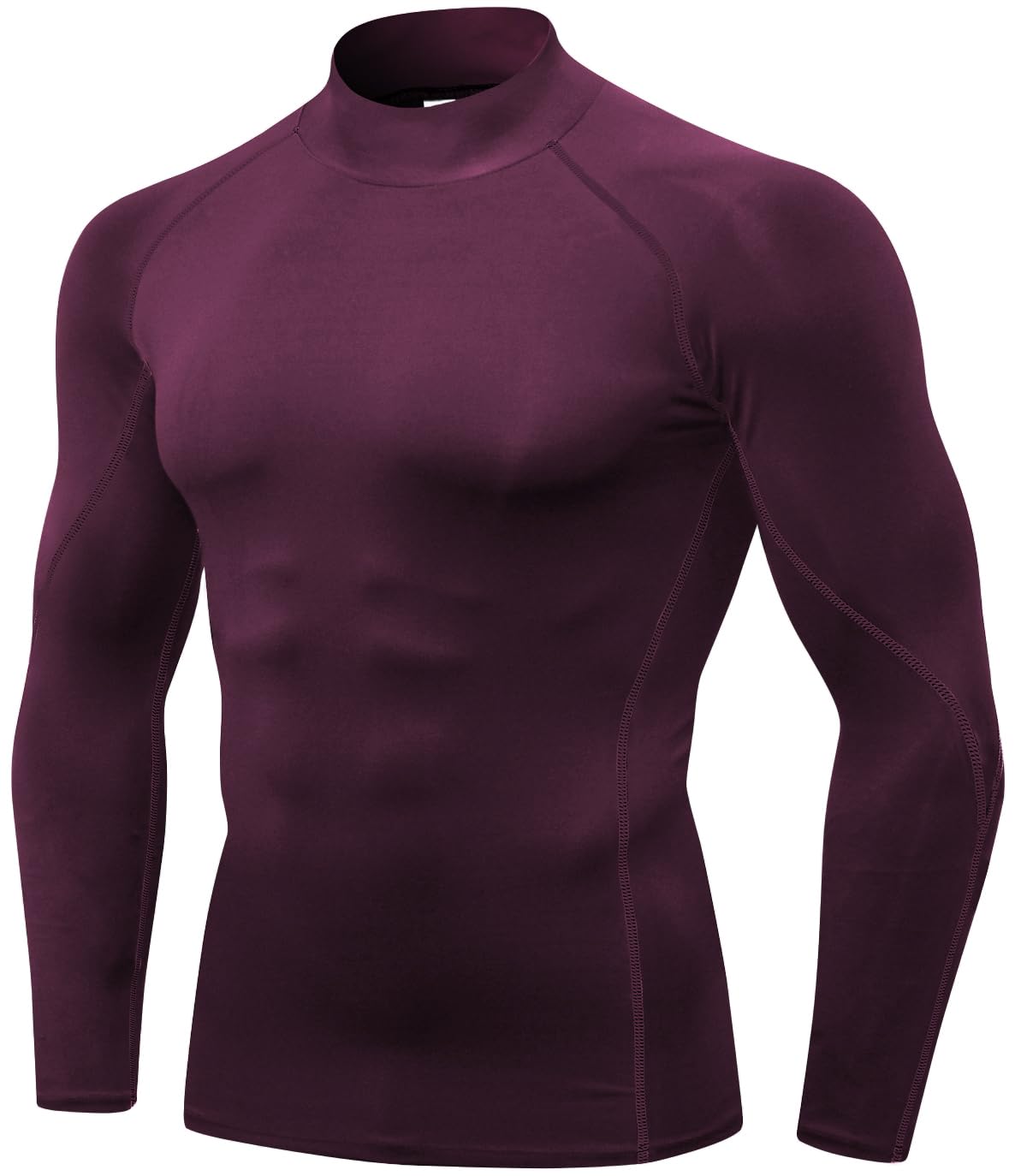 Camisetas de compresión para hombre, de manga larga, para entrenamiento, gimnasio, deportes activos, capas base, Vino