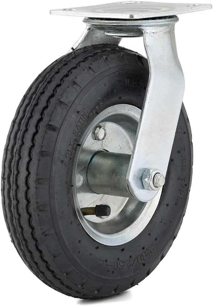 Richelieu Hardware F27358 Industrial Pneumatic Casters Casters-Fixed-10 Wheel Diameter, 10" x 3 1/2" x 11 3/4"