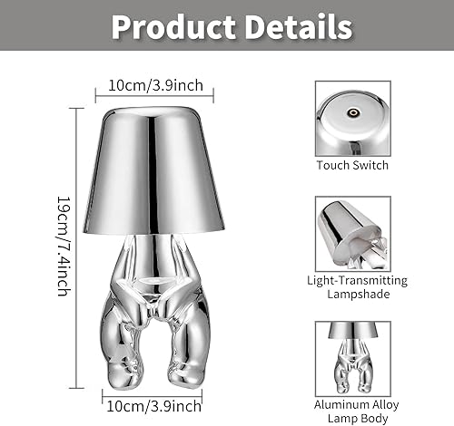 Miniatura 6 de Thinker Lamp Collection, bonita lámpara de mesa inalámbrica para mesita de noche, lámpara de escritorio creativa para sala de estar, dormitorio,