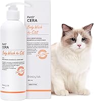 Breezytail PetO’Cera Hypoallergenic Cat Shampoo & Conditioner - Vet Approved Itch Relief, Moisturizing for Sensitive Skin & Kittens (10.1oz)