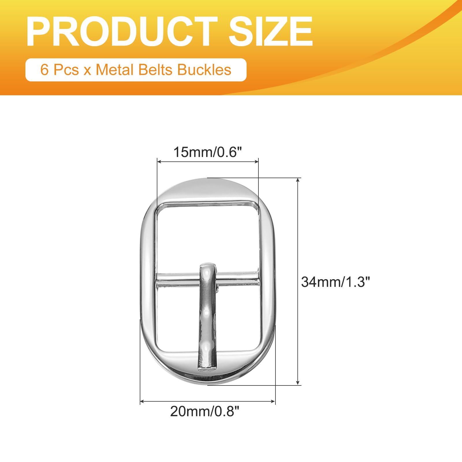 PATIKIL 6 Pcs 0.6 Inch Adjustable Metal Roller Buckle Oval Center Bar Buckle for Bags DIY Crafts Purse Straps Shoe Belts Making Accessories - Image 2