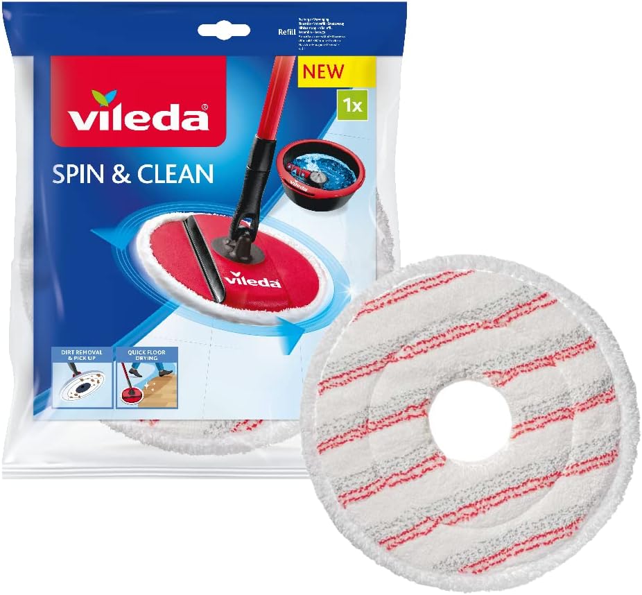 Spin and Clean Mop Refill, White, 1 Count (Pack of 1)
