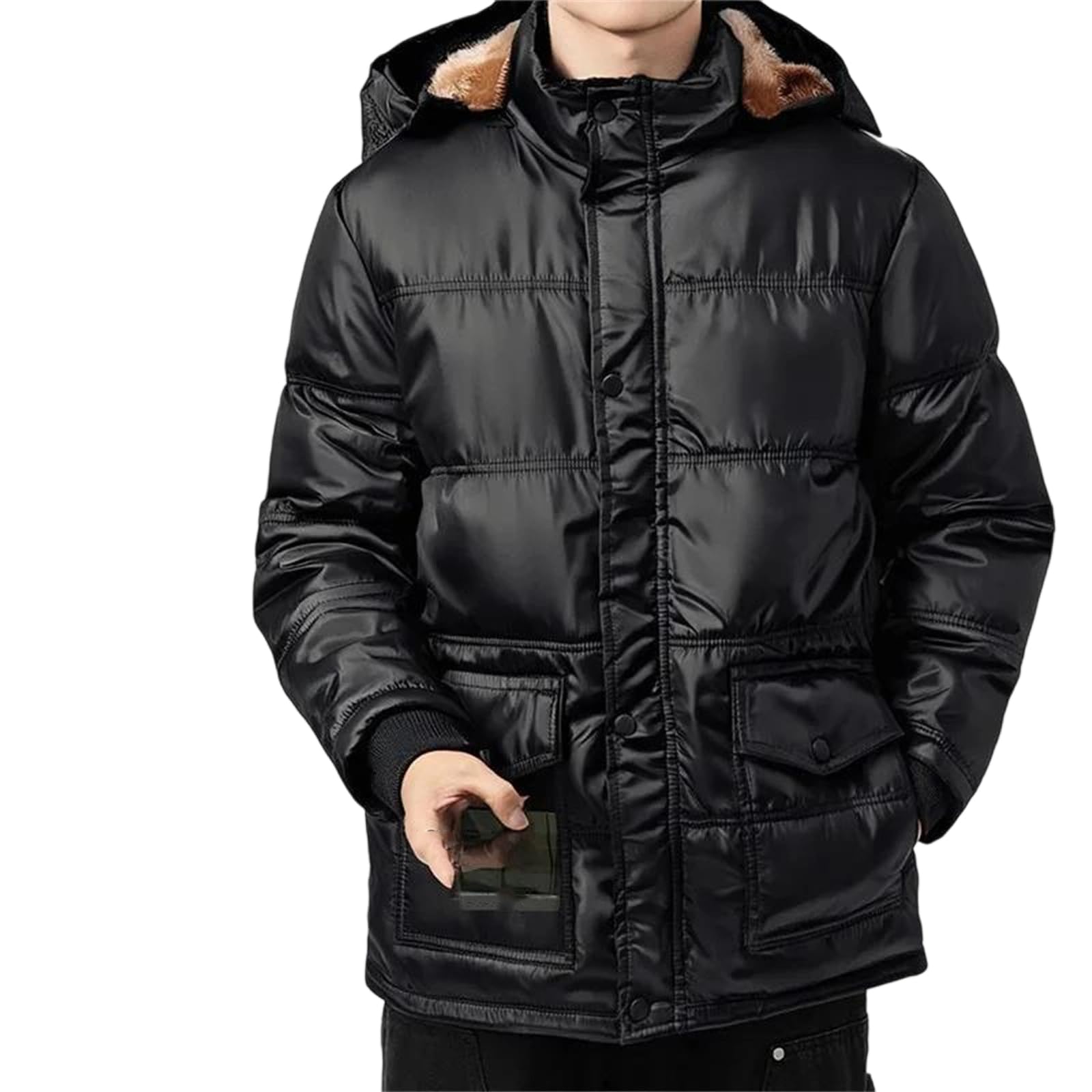 Vêtement d'extérieur décontracté travail veste hiver à capuche homme