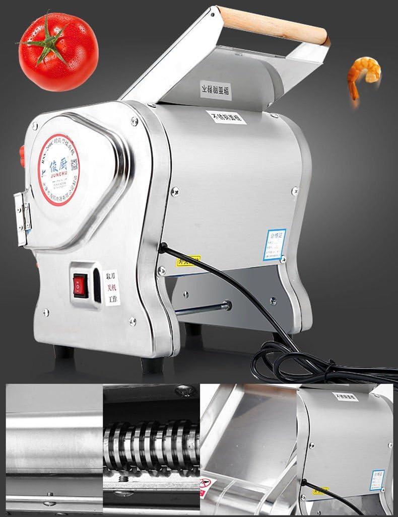 ele ELEOPTION 110V Electric Pasta Maker Machine, Noodle Cutter Machine, (Noodle Width 18CM, Knife Length 18CM, Cutter 3mm/9mm) Pasta Roller and Cutter Set for Spaghetti